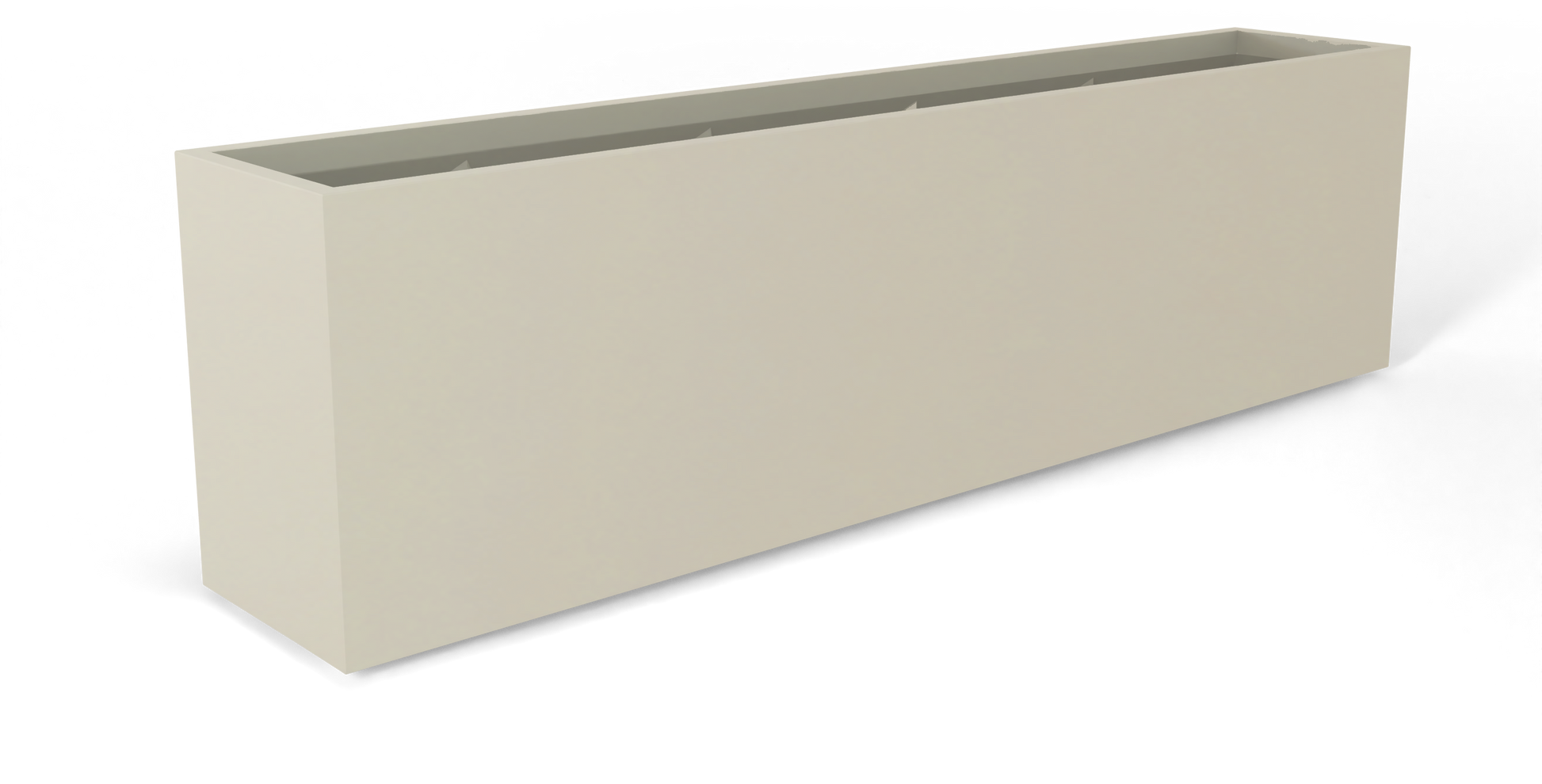 Hudson Rectangular Fiberglass Planter in Satin Beige