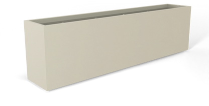 Hudson Rectangular Fiberglass Planter in Satin Beige