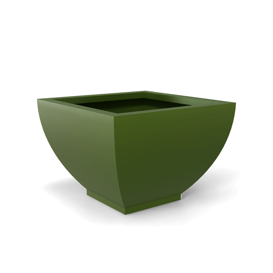 Kathryn Square Fiberglass Planter in Satin Green