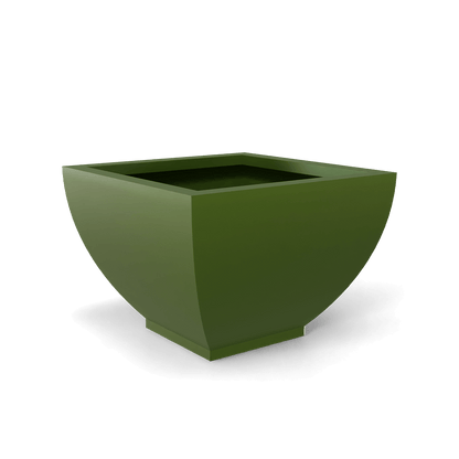Kathryn Square Fiberglass Planter in Satin Green