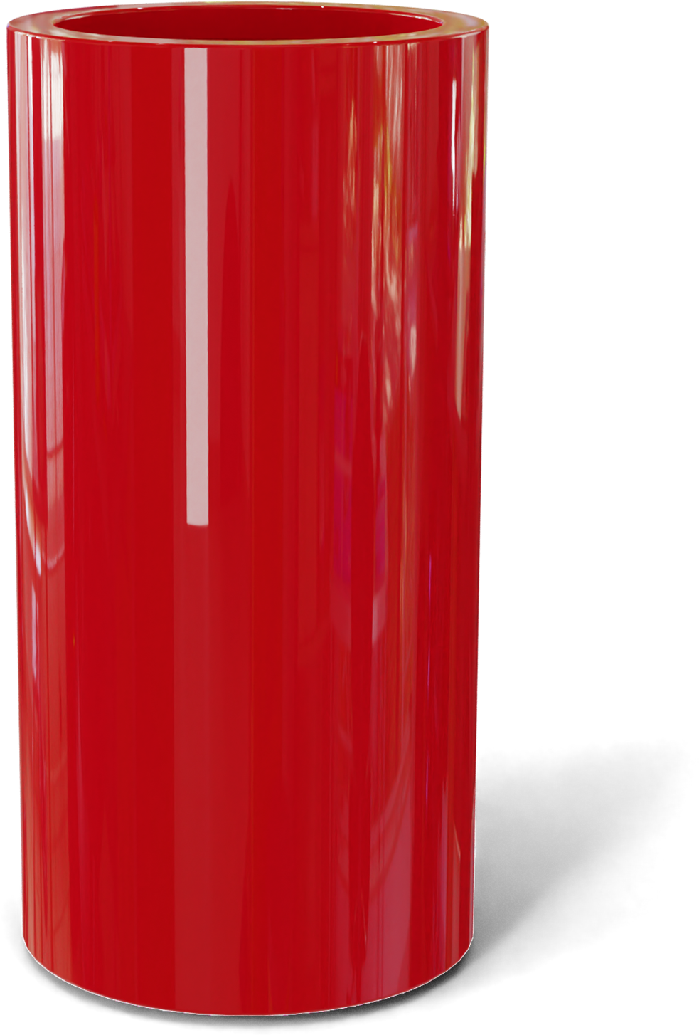 Corry Round Fiberglass Planter in Gloss Red