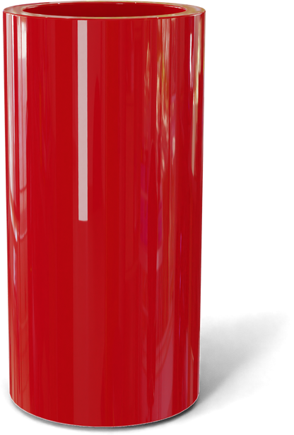 Corry Round Fiberglass Planter in Gloss Red
