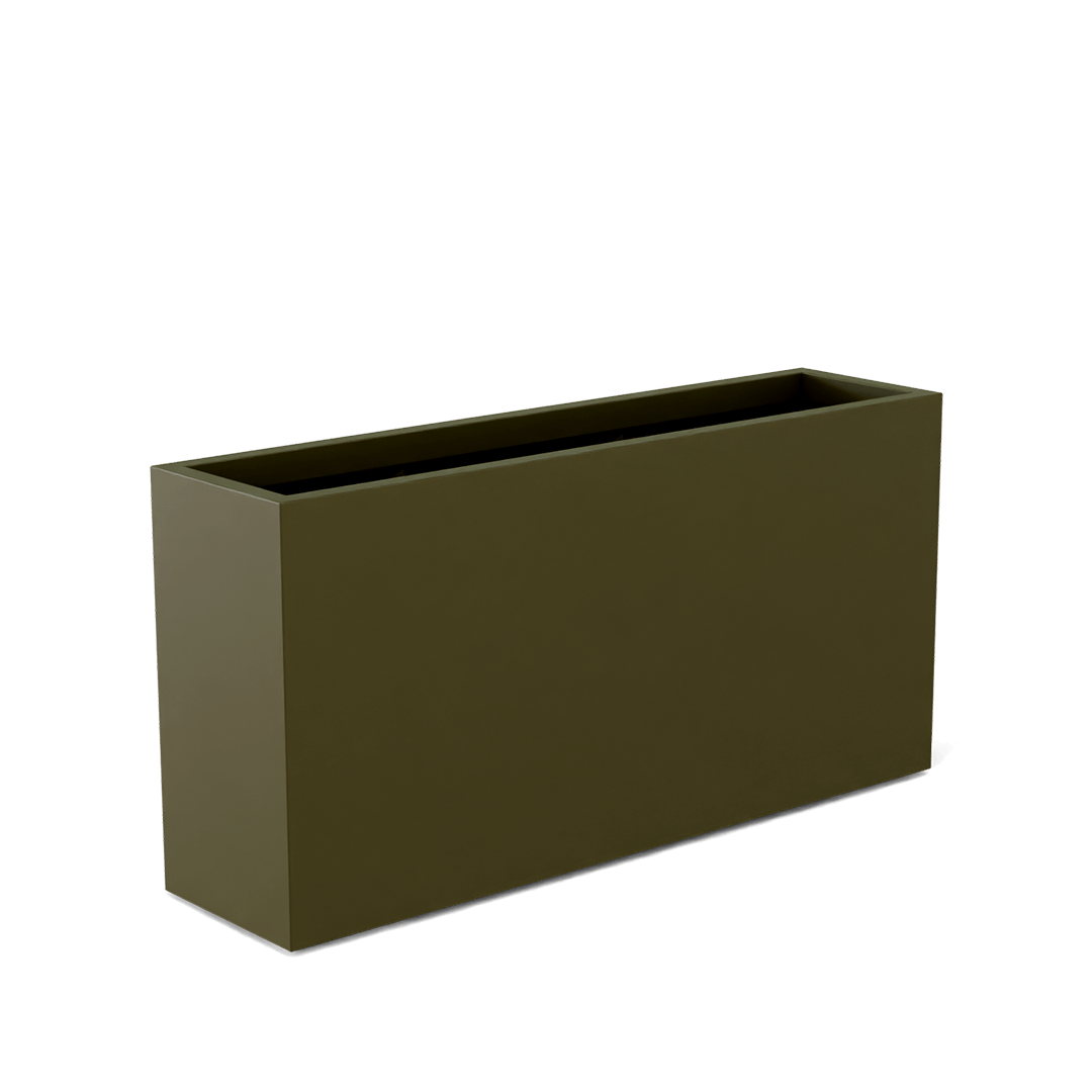 Hollywood Rectangular Fiberglass Planter in Matte Bronze