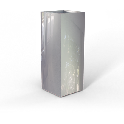 Perth Rectangular Fiberglass Planter in Metallic Silver