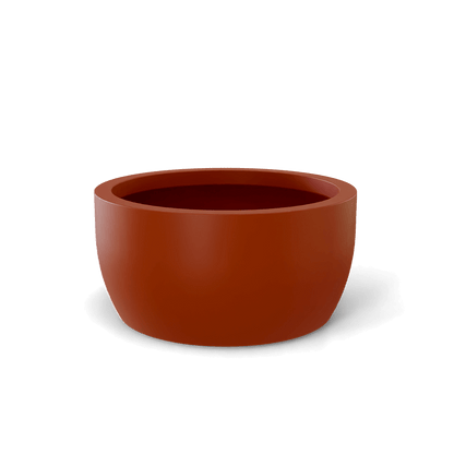 Casablanca Round Fiberglass Planter in Matte Terra Cotta