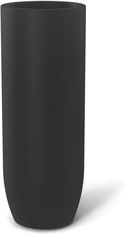 Saint Tropez Round Fiberglass Planter in Matte Charcoal