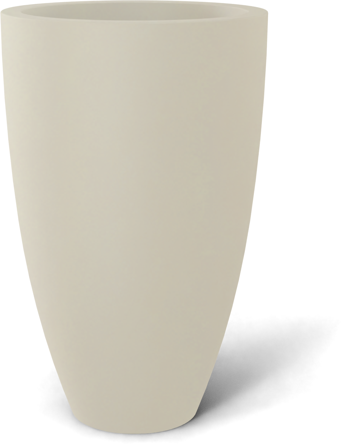 Brannan Round Fiberglass Planter in Satin Beige
