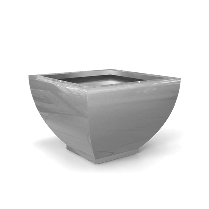 Kathryn Square Fiberglass Planter in Metallic Silver