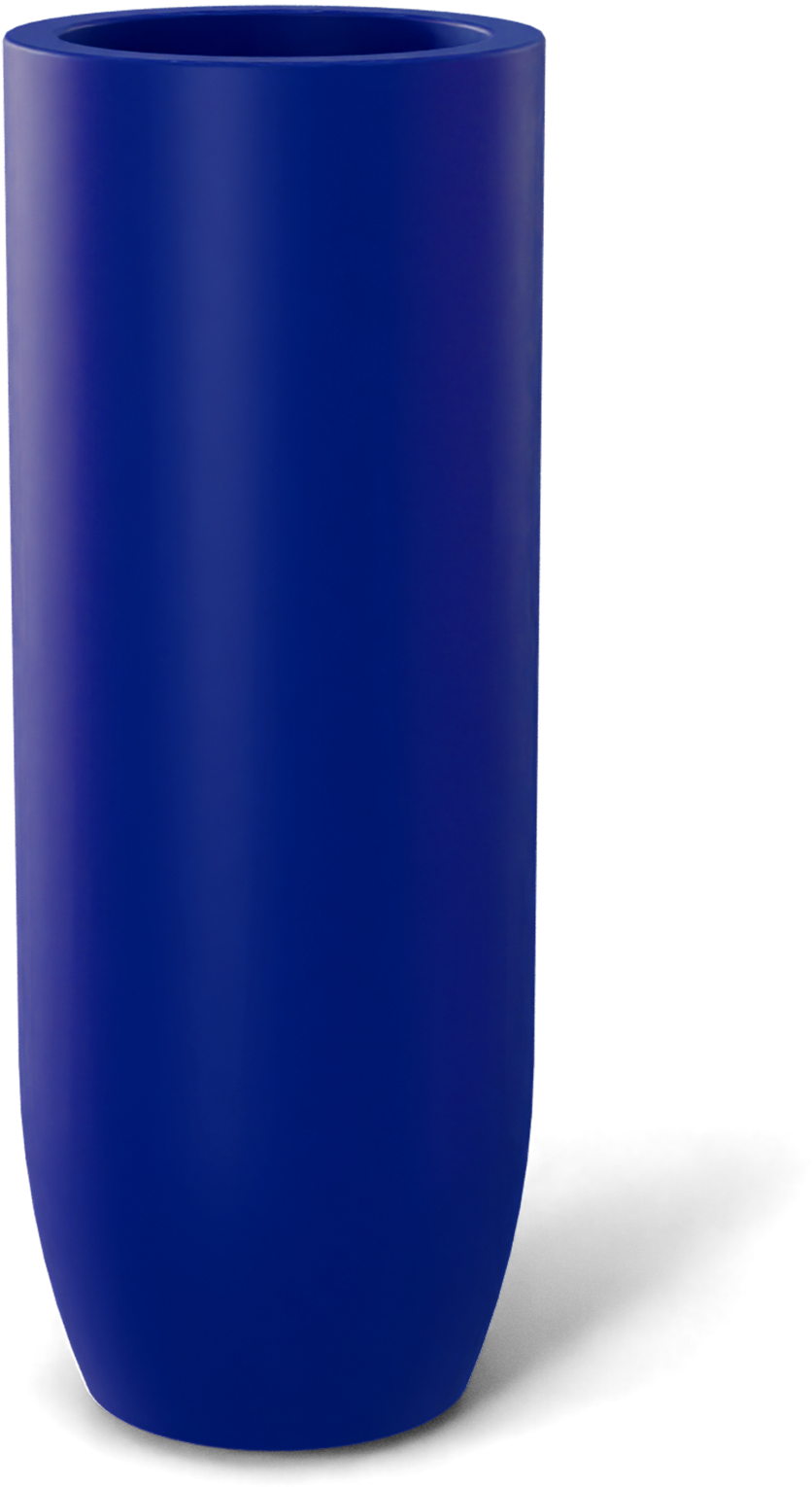 Saint Tropez Round Fiberglass Planter in Matte Cobalt Blue