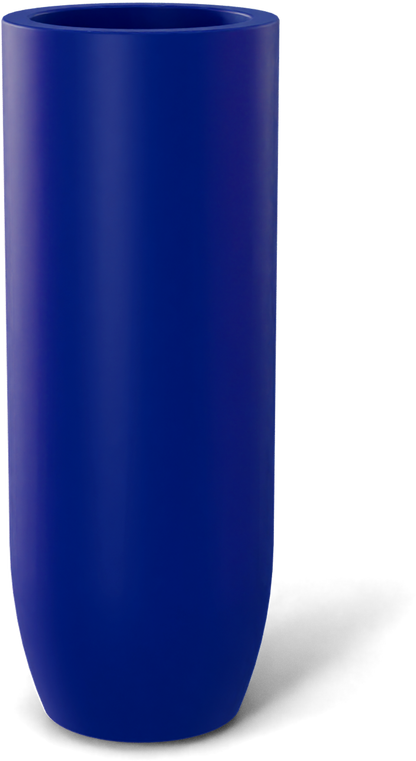 Saint Tropez Round Fiberglass Planter in Matte Cobalt Blue