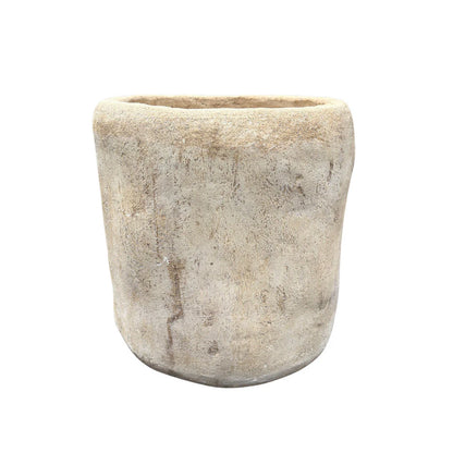 Antique vintage limestone trough planter for elevated interior plant design