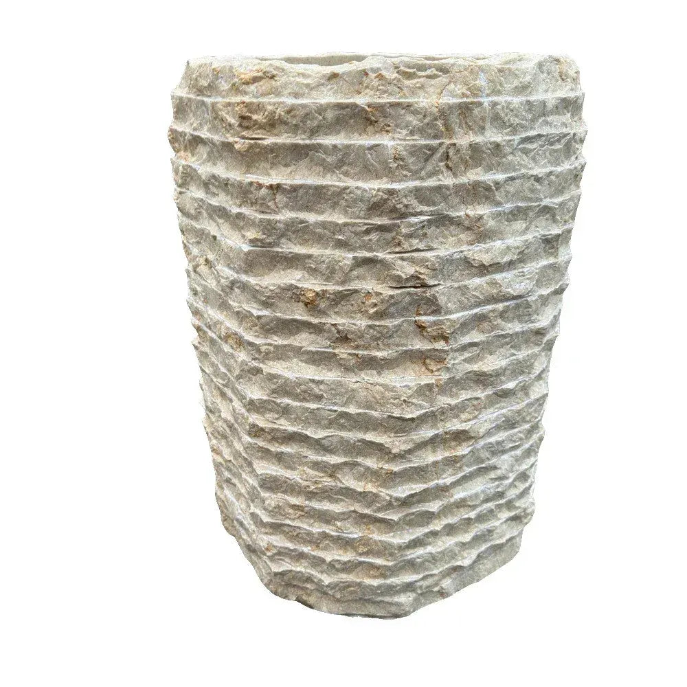 Medium marble planter with a sculptural handcrafted stone form