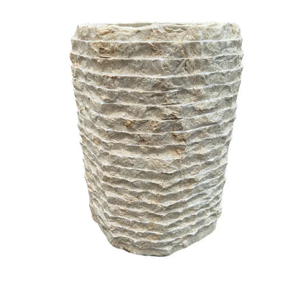 Medium marble planter with a sculptural handcrafted stone form