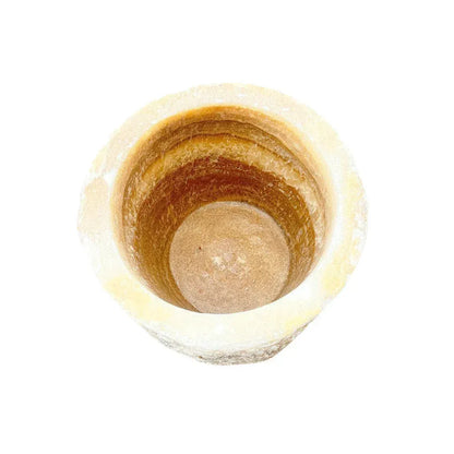 Onyx planter styled in a refined interior or covered patio setting