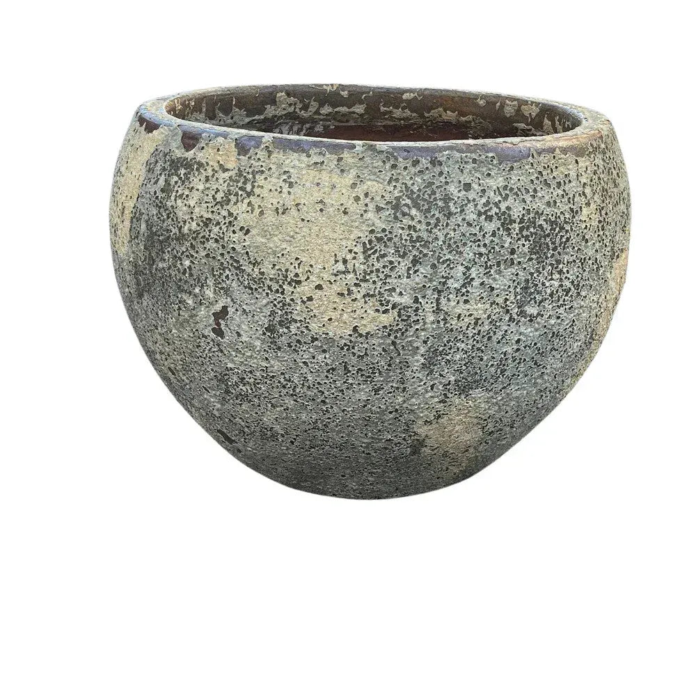 Standard Vietnamese textured terracotta planter shown from an angled view